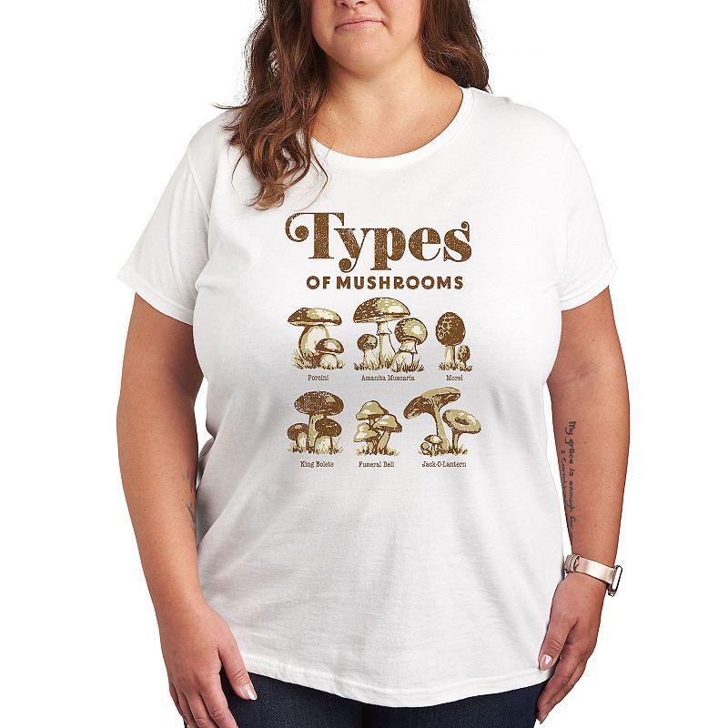 Plus Types Of Mushrooms Graphic Tee, Womens Product Image