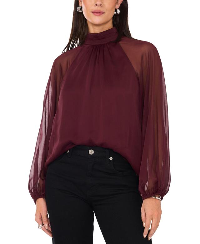 1.state Womens Mock Neck Raglan Sleeve Blouse Product Image