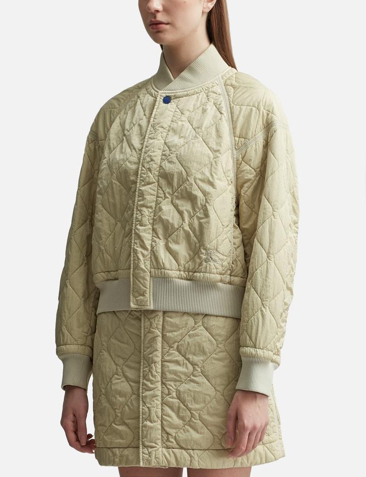 BURBERRY Quilted Nylon Bomber Jacket In Beige Product Image