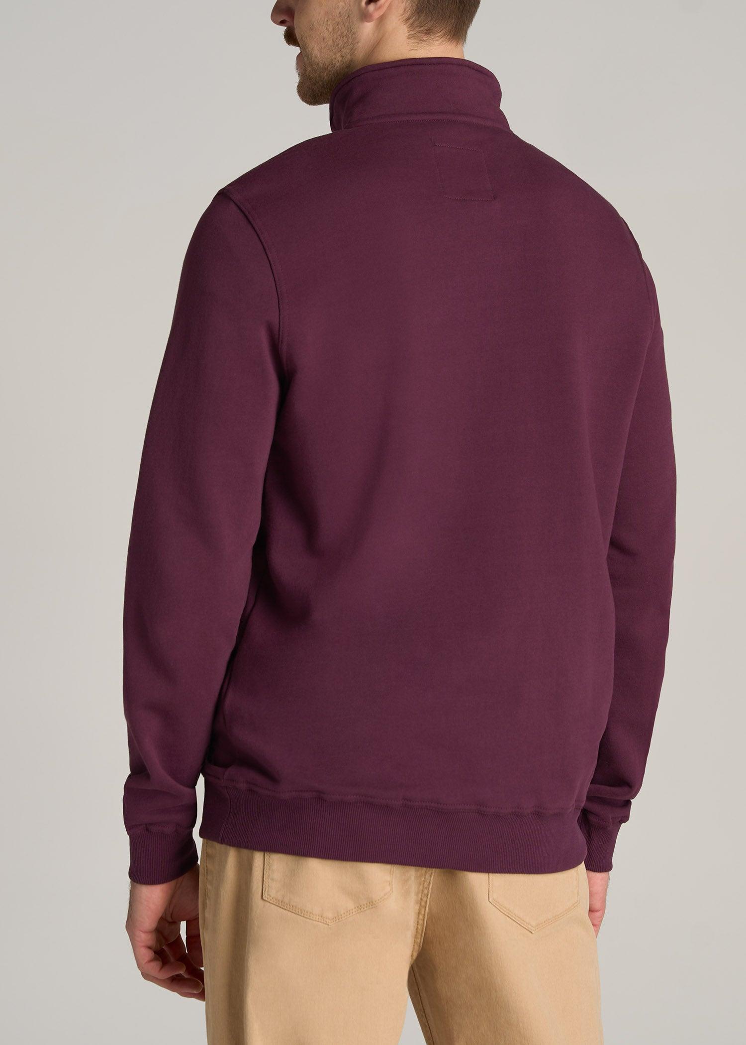 Wearever Fleece Quarter-Zip Tall Men's Sweatshirt in Maroon Product Image