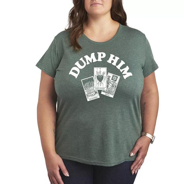 Plus Size Dump Him Tarot Graphic Tee, Womens Grey Gray Product Image