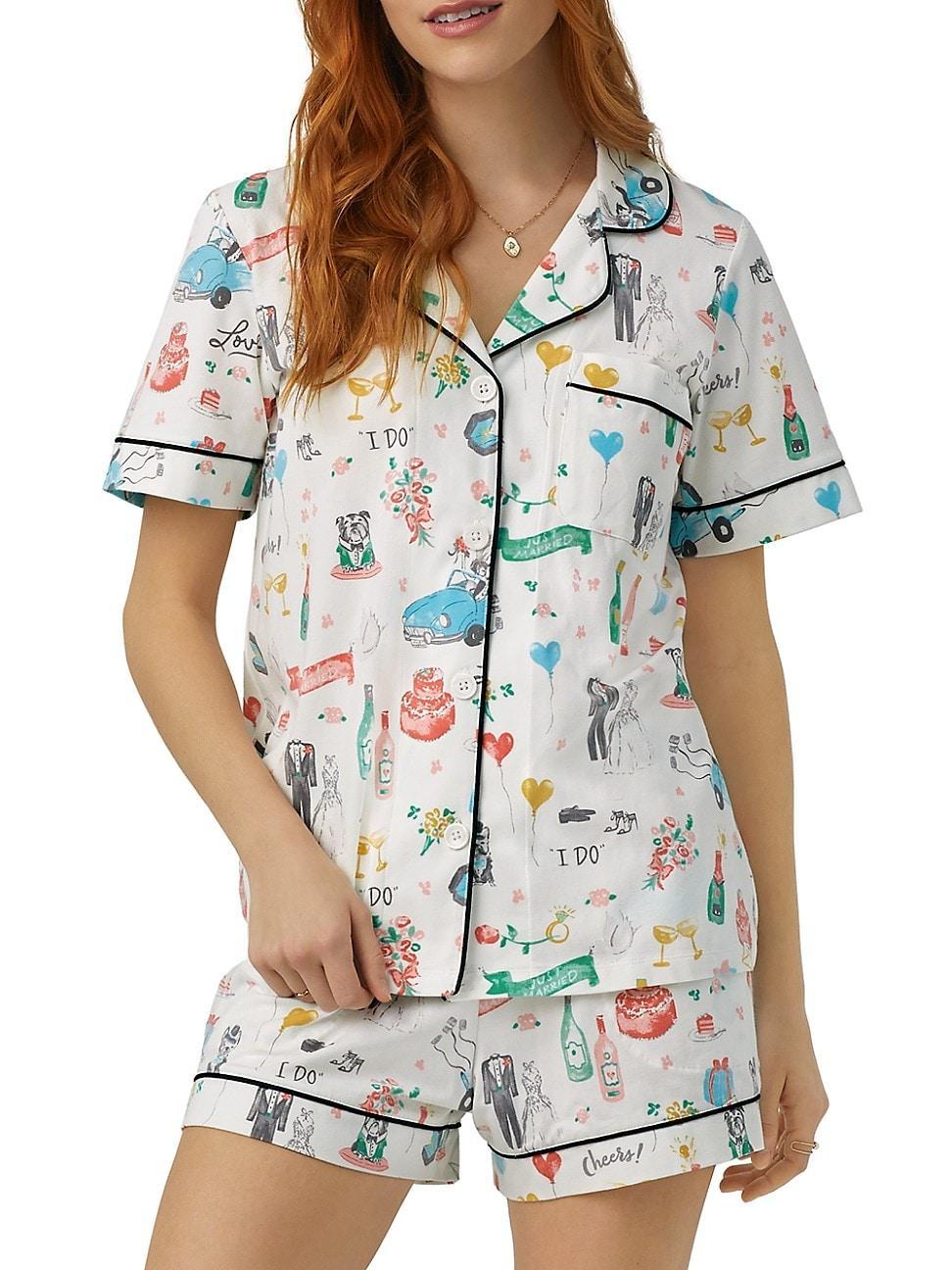 Womens Just Married Boxer Short-Sleeve Pajama Set Product Image