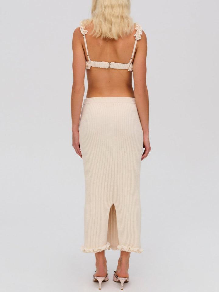 Rey Knit Midi Skirt — Ivory Product Image