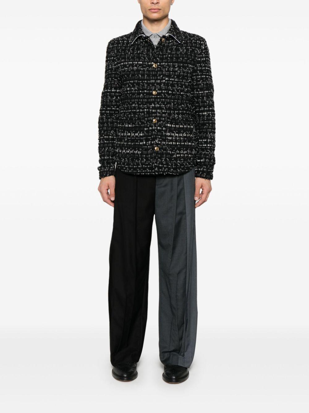 THOM BROWNE Mens Black Utility-pocket Regular-fit Tweed Woven Jacket Product Image