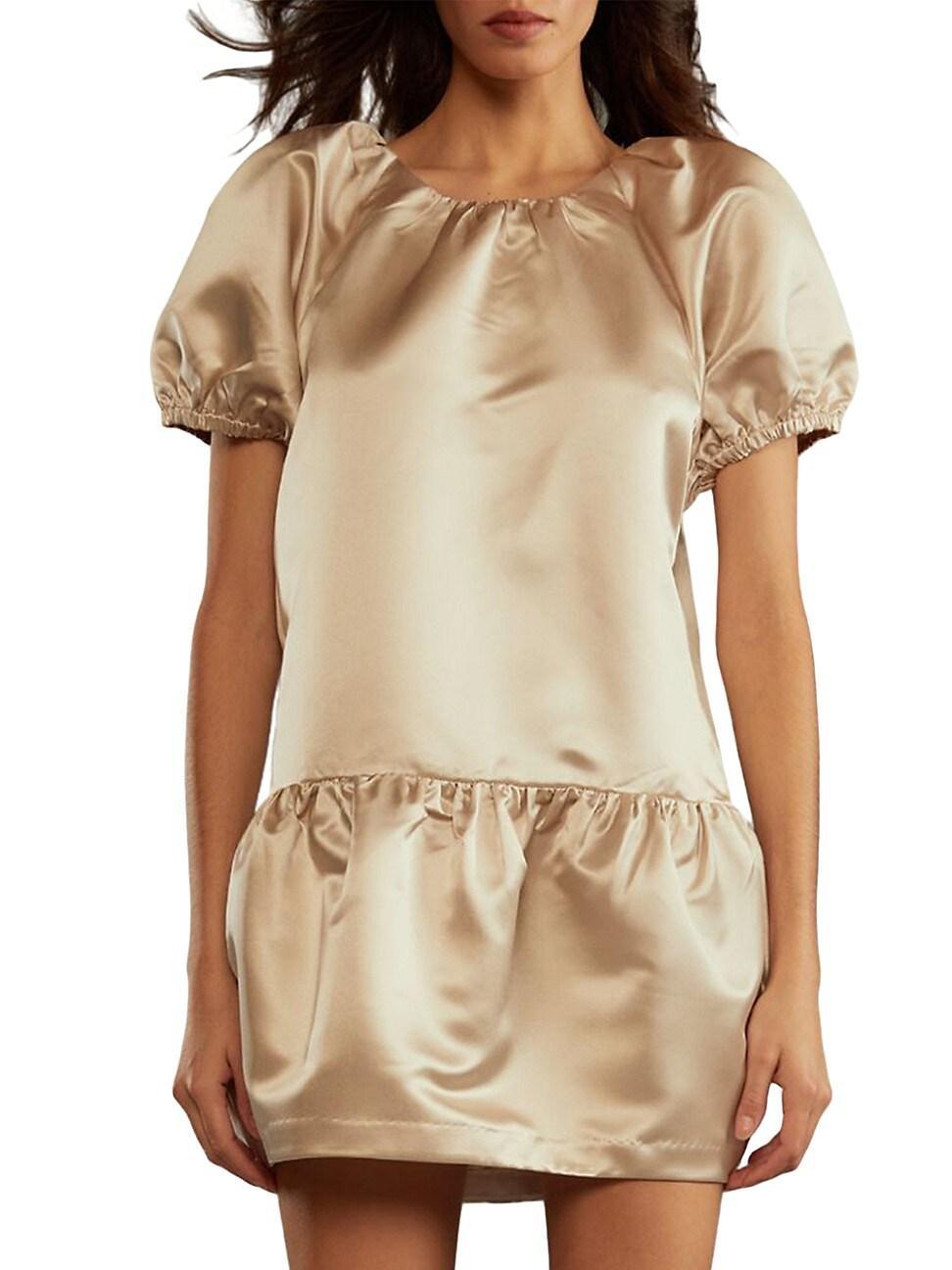 Womens Satin Tulip Minidress Product Image