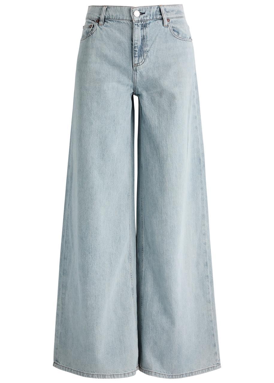 ALICE AND OLIVIA Harper Mid Rise Super Baggy Jean In Light Blue Product Image