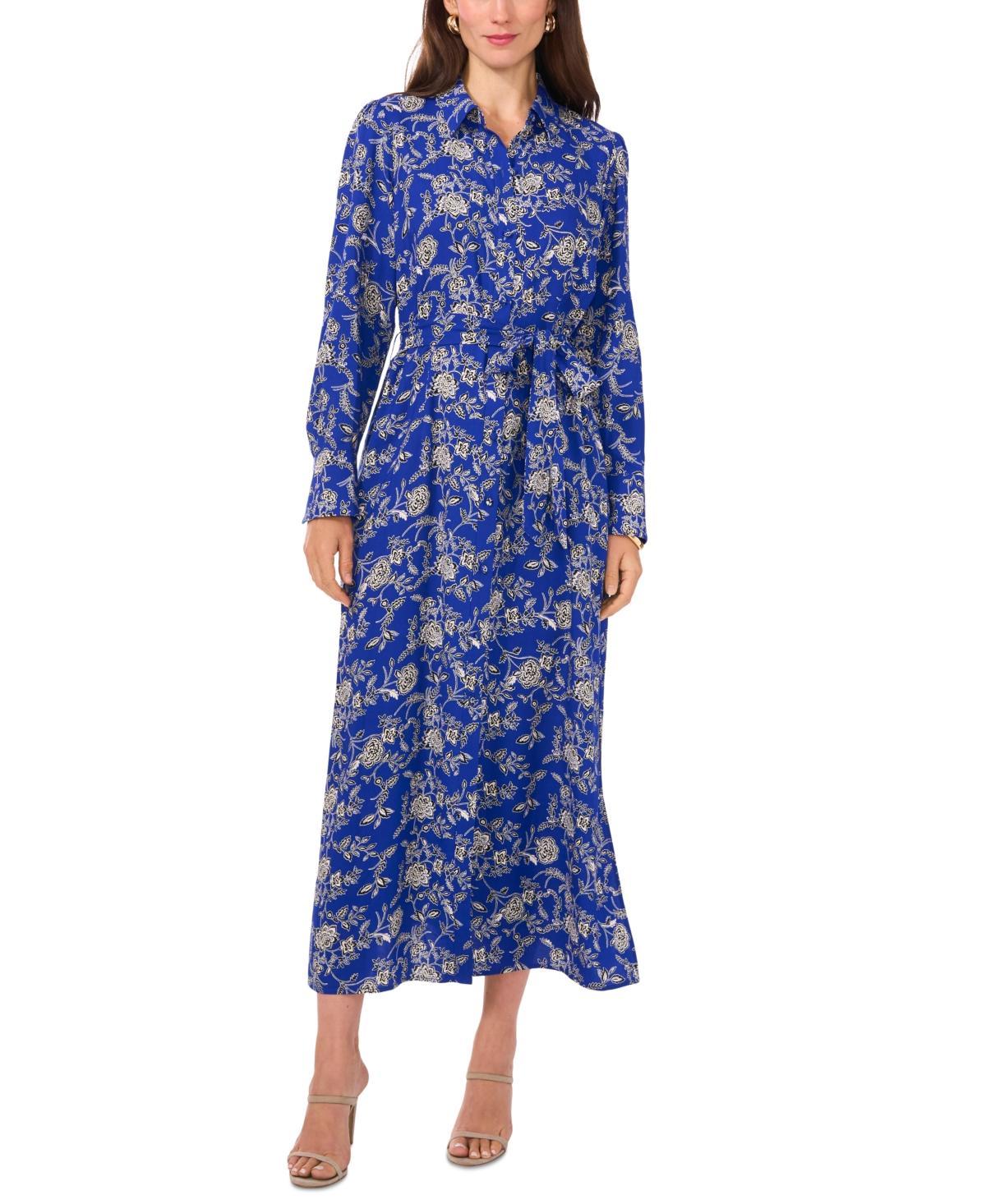 Vince Camuto Womens Floral-Print Maxi Shirtdress Product Image