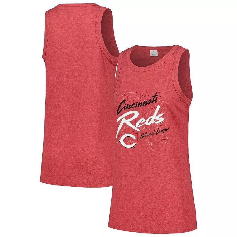 Womens Soft as a Grape Red Cincinnati Reds Gauze High Neck Tank Top Product Image