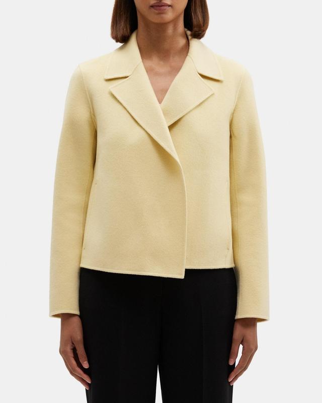 Cropped Open Front Jacket in Double-Face Wool-Cashmere Product Image