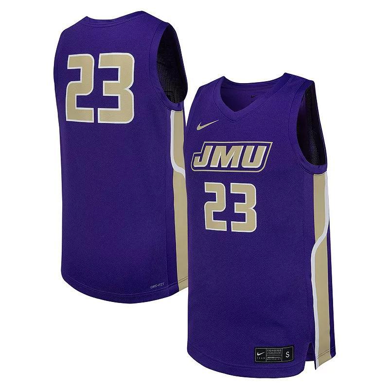 Mens Nike #23 Purple James Madison Dukes Replica Basketball Jersey - Purple Product Image