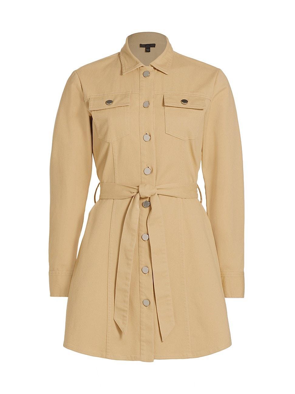 Womens Belted Cotton Twill Shirtdress Product Image