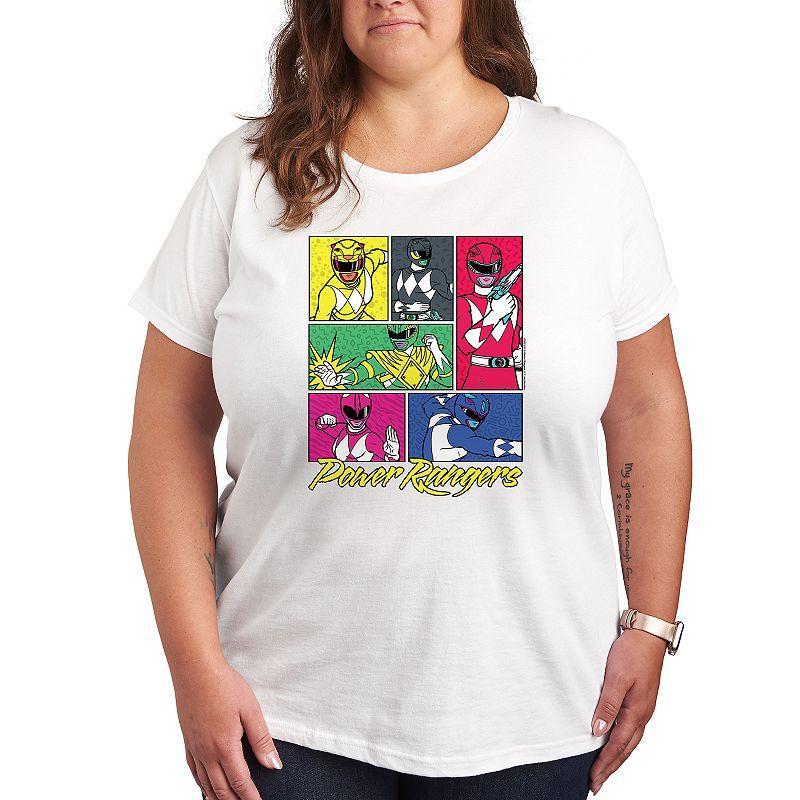 Plus Size Power Rangers Grid Graphic Tee, Womens Product Image