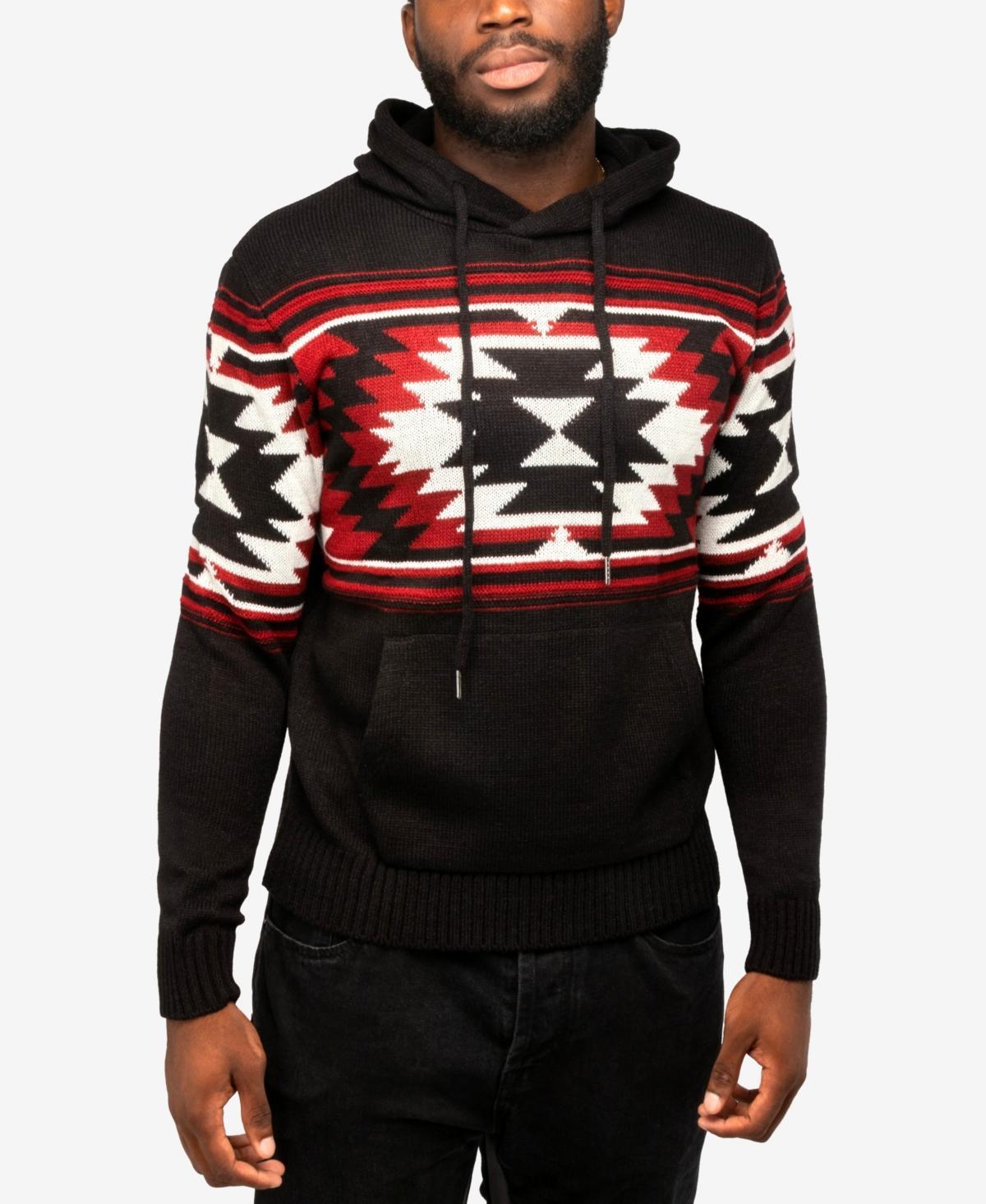 X-Ray Mens Aztec Hooded Sweater Product Image