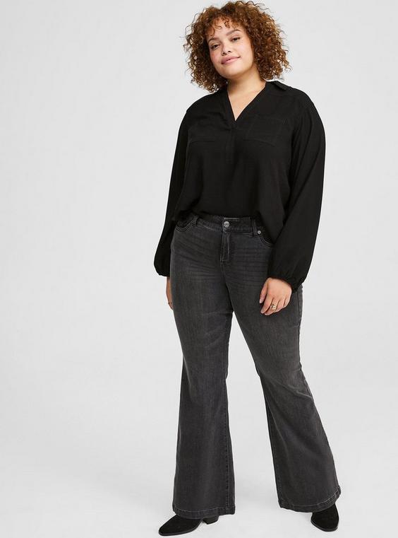 Harper Challis Collared Long Sleeve Blouse Product Image