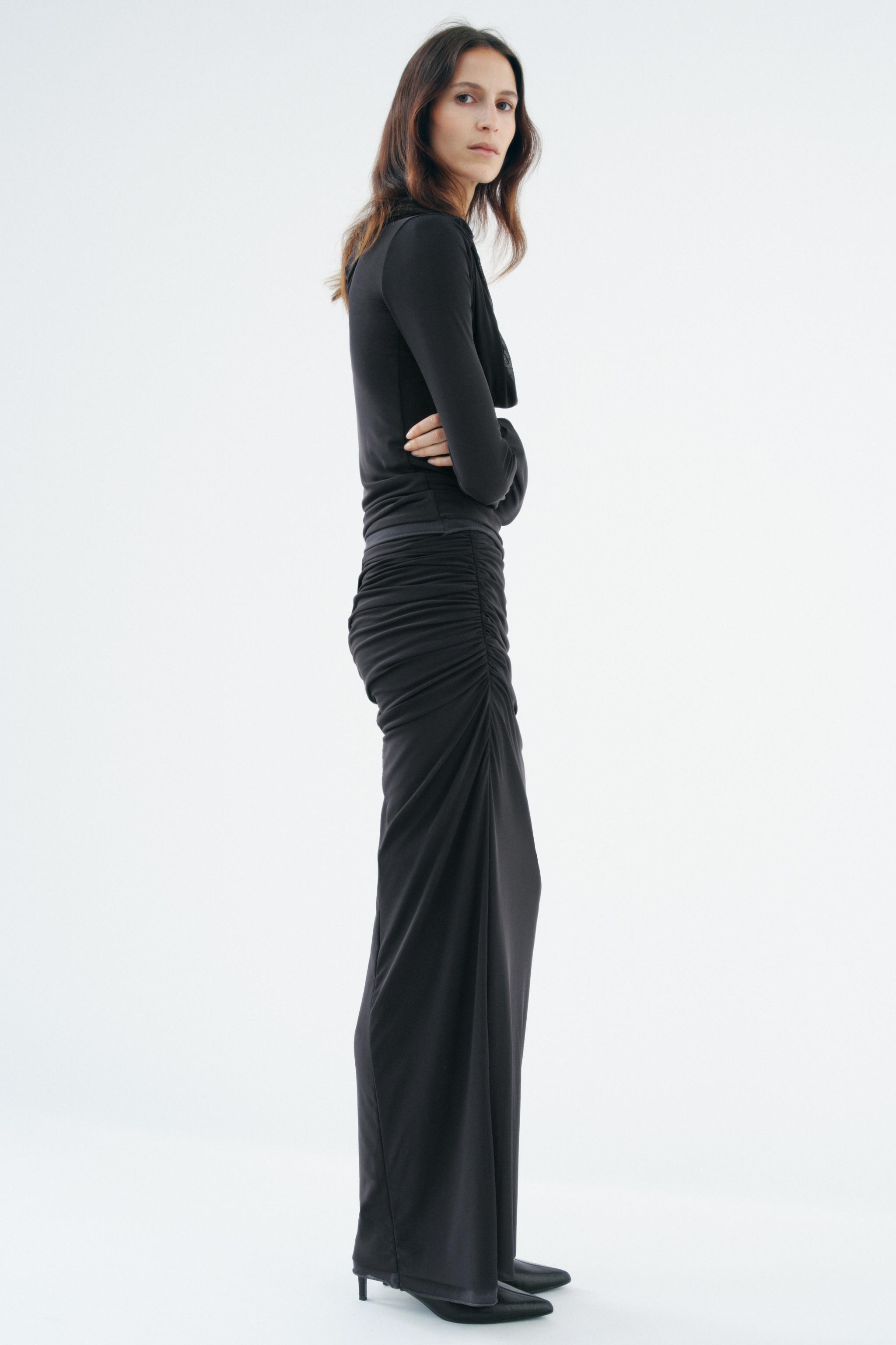 PLEATED LONG TULLE SKIRT Product Image