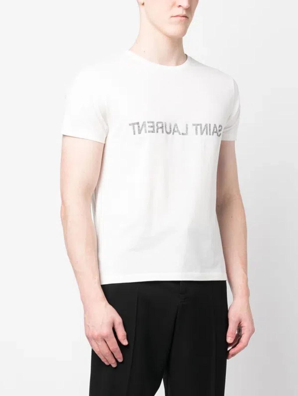 Men's Cotton Crew-neck T-shirt In White Product Image