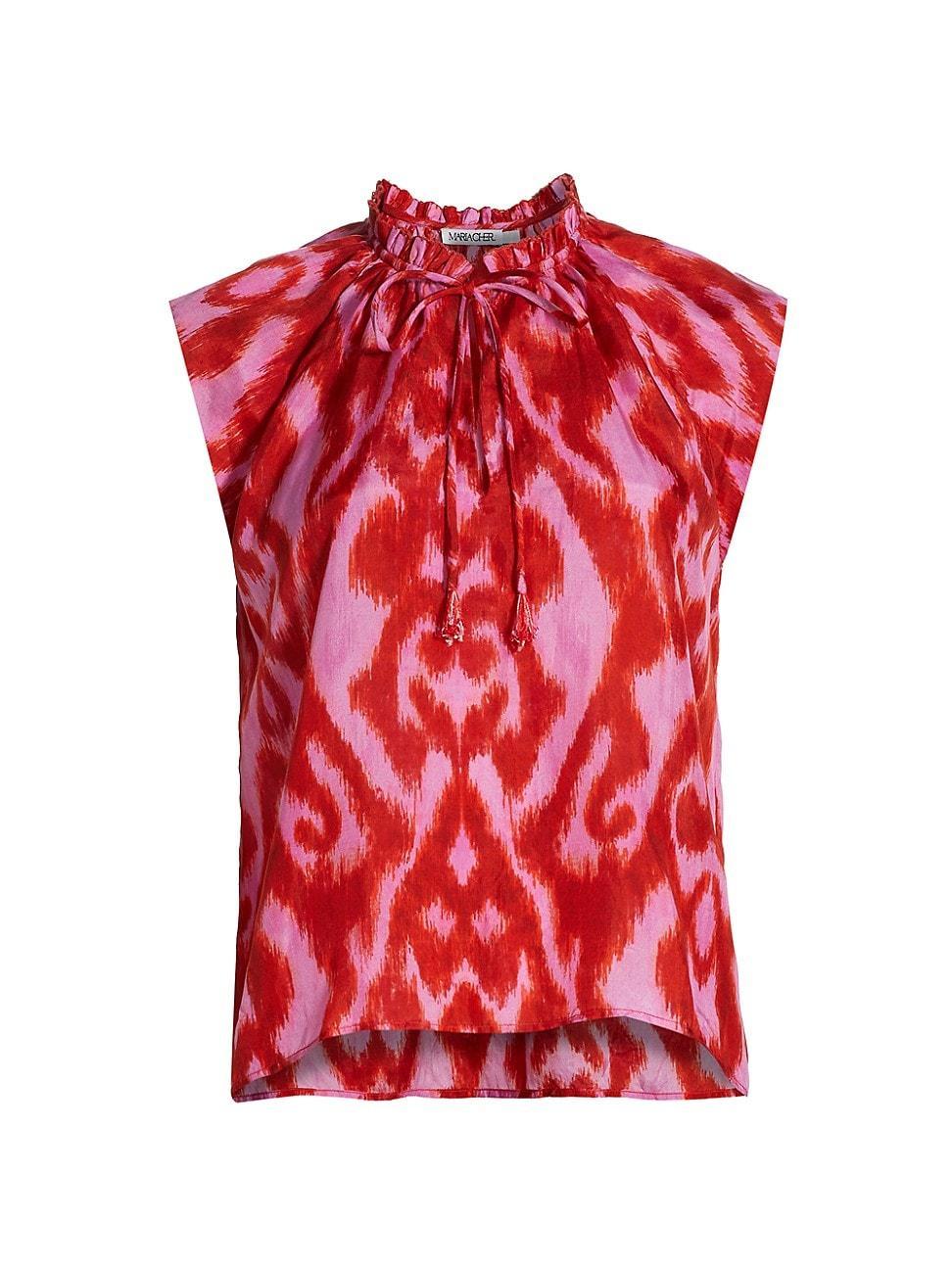 Womens Moreno Keyla Printed Silk Top Product Image