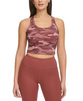 Calvin Klein Performance Womens Printed Scoop-Neck Crop Top Product Image