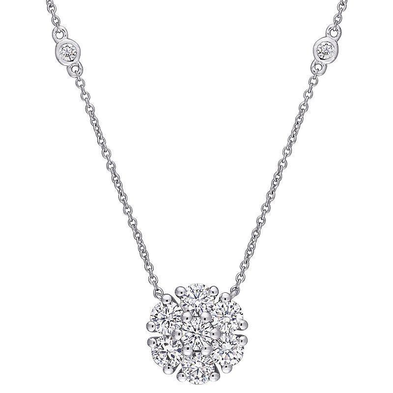 Stella Grace 10k White Gold 1 1/3 Carat T.W. Lab-Created Moissanite Station Necklace, Womens Product Image