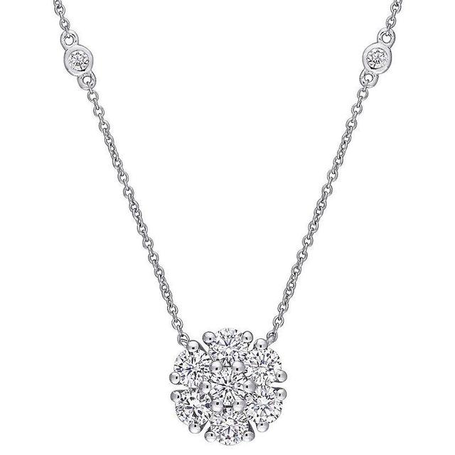 Stella Grace 10k White Gold 1 1/3 Carat T.W. Lab-Created Moissanite Station Necklace, Womens Product Image