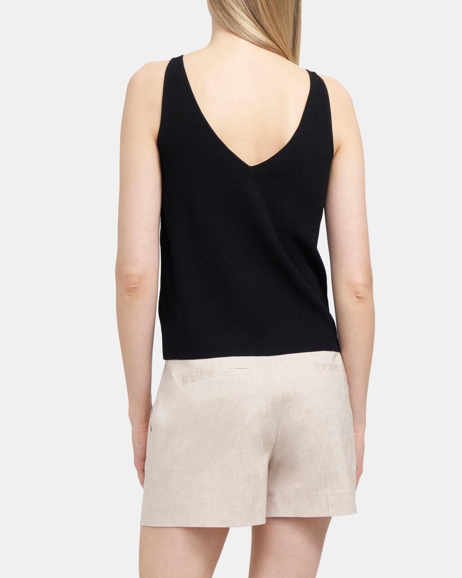 Double V Tank in Crepe Knit Product Image