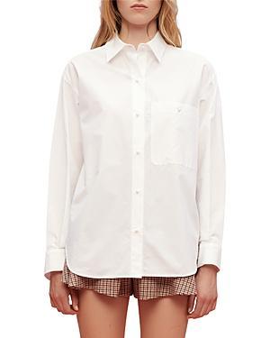 Womens White Cotton Poplin Shirt Product Image