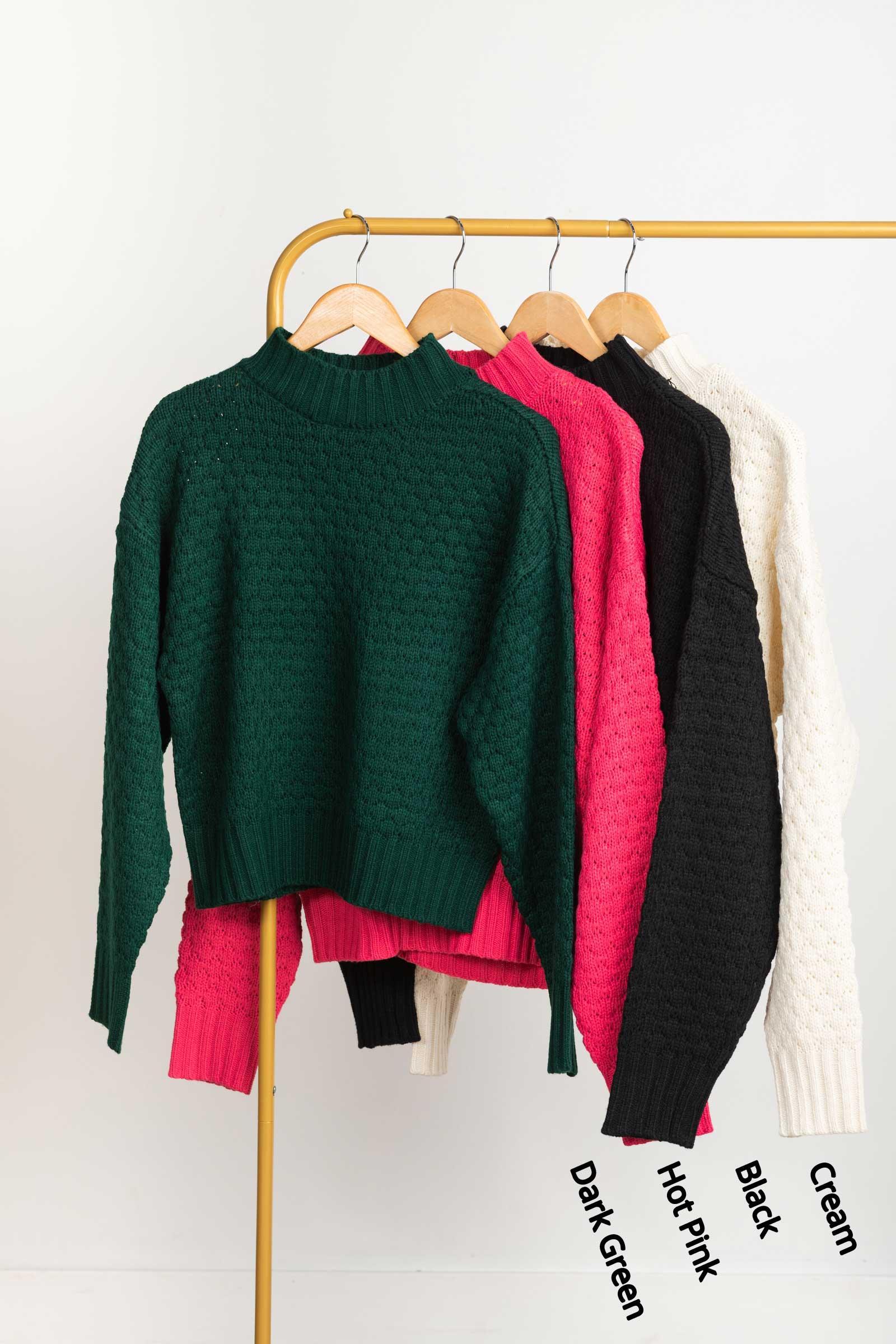 Mock Neck Textured Sweater Product Image