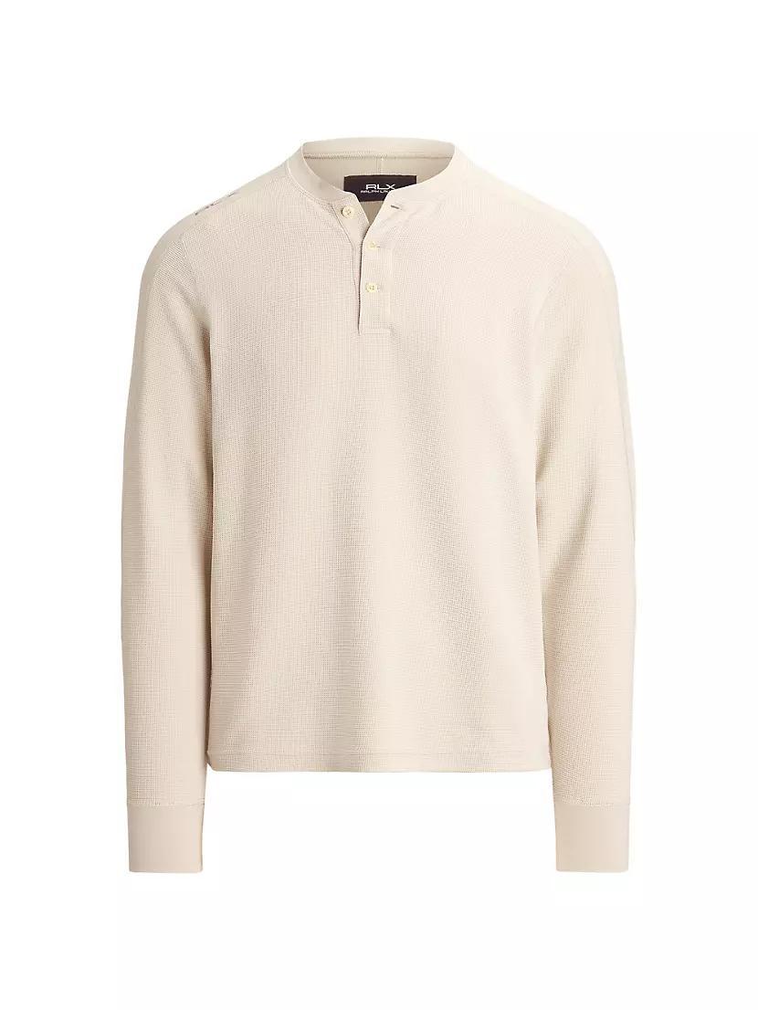 ​Tech Waffle-Knit Long-Sleeve Henley T-Shirt product image