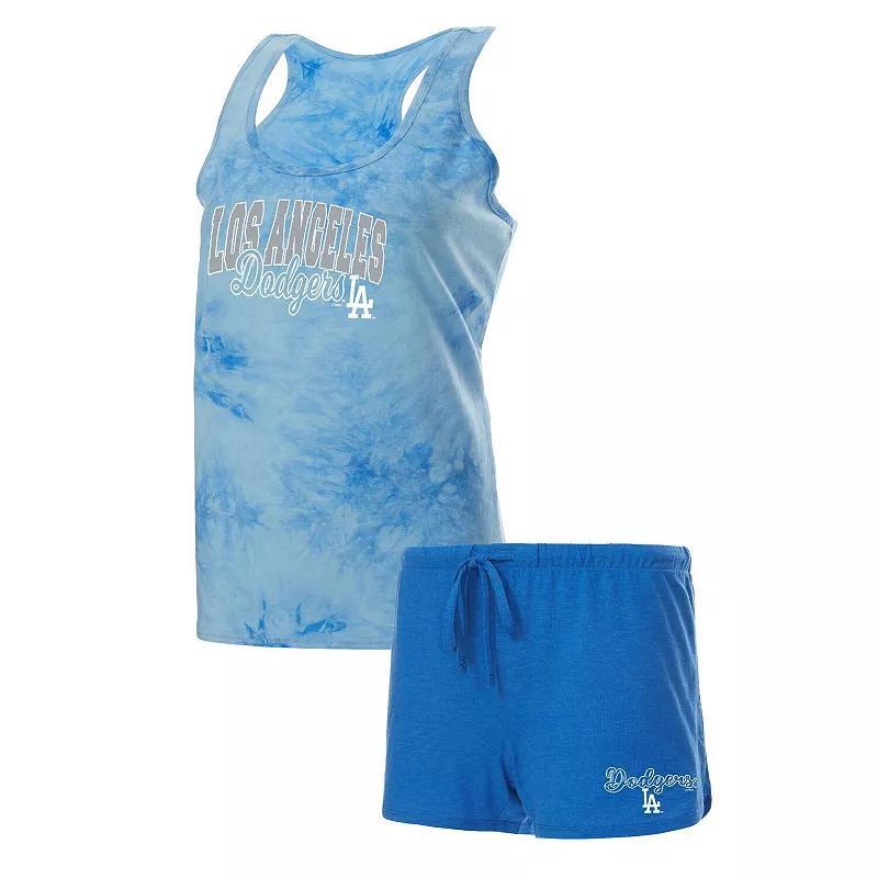 Womens Concepts Sport Royal Los Angeles Dodgers Billboard Racerback Tank Top and Shorts Sleep Set Product Image