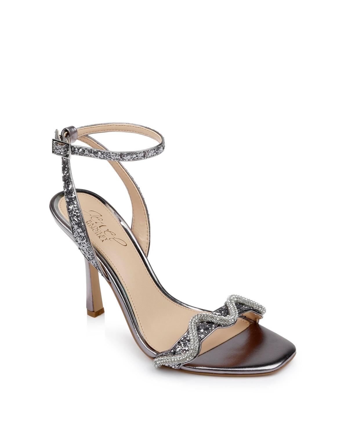 Jewel Badgley Mischka Womens Gemma Wavy Ornament Stiletto Evening Sandals Product Image