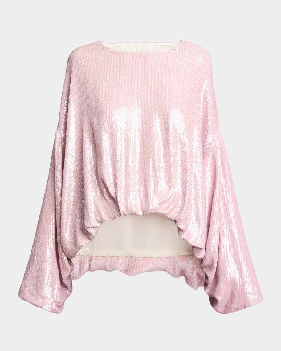 Cannett Sequin Draped Bubble Shirt Product Image