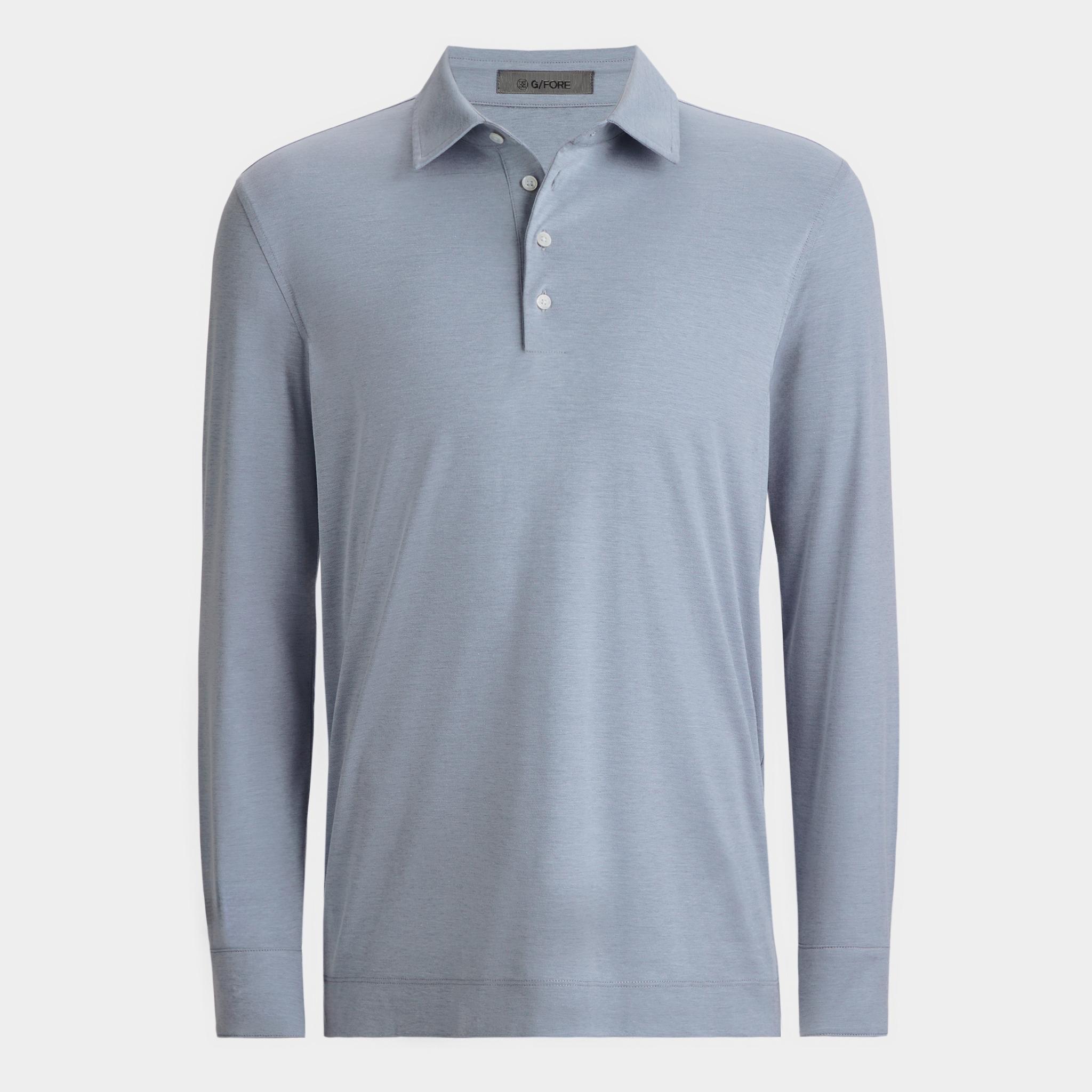 LUXE COTTON BLEND LONG SLEEVE POLO Product Image