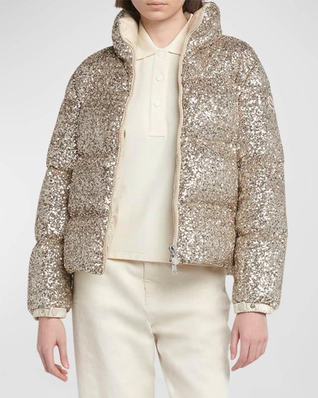 Anternes Sparkling Sequined Puffer Jacket Product Image