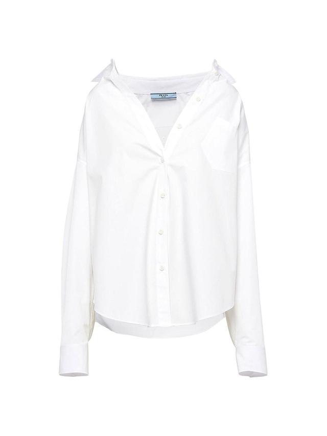 Womens Embroidered Poplin Shirt Product Image