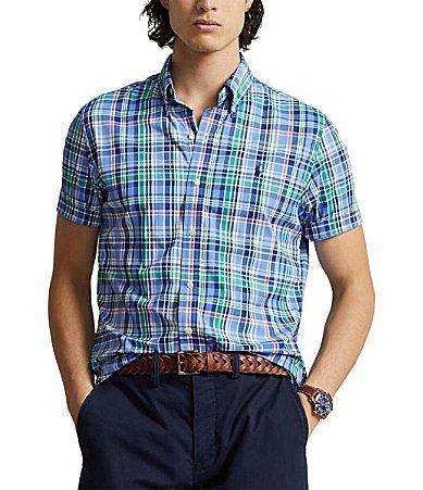 Polo Ralph Lauren Classic Fit Plaid Performance Stretch Short Sleeve Twill Woven Shirt Product Image