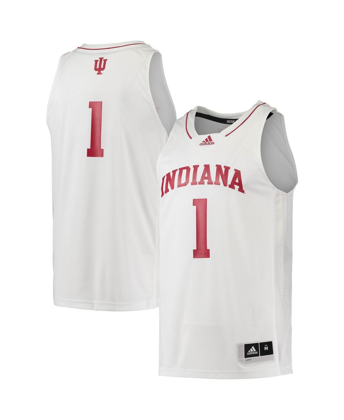 Adidas Mens 1 Indiana Hoosiers Swingman Team Basketball Jersey - Cream Product Image