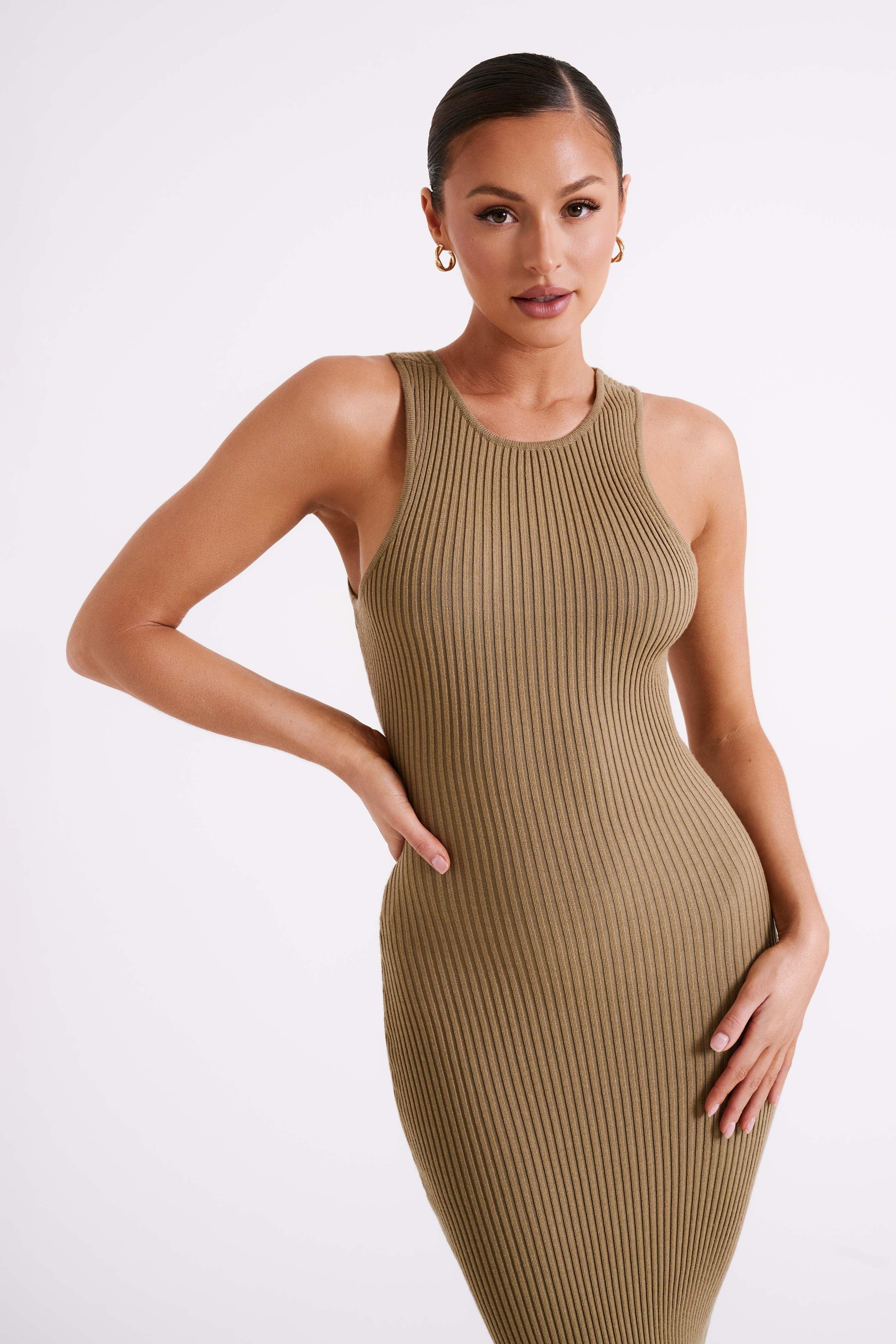 Sienna Knit Midi Dress - Olive Product Image