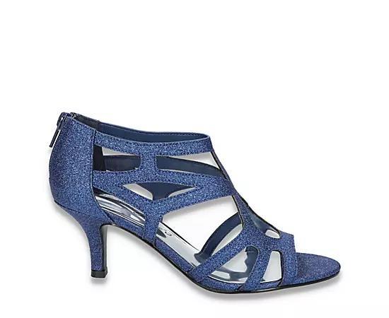 Easy Street Flattery Womens Caged Heels Blue Glitter Product Image