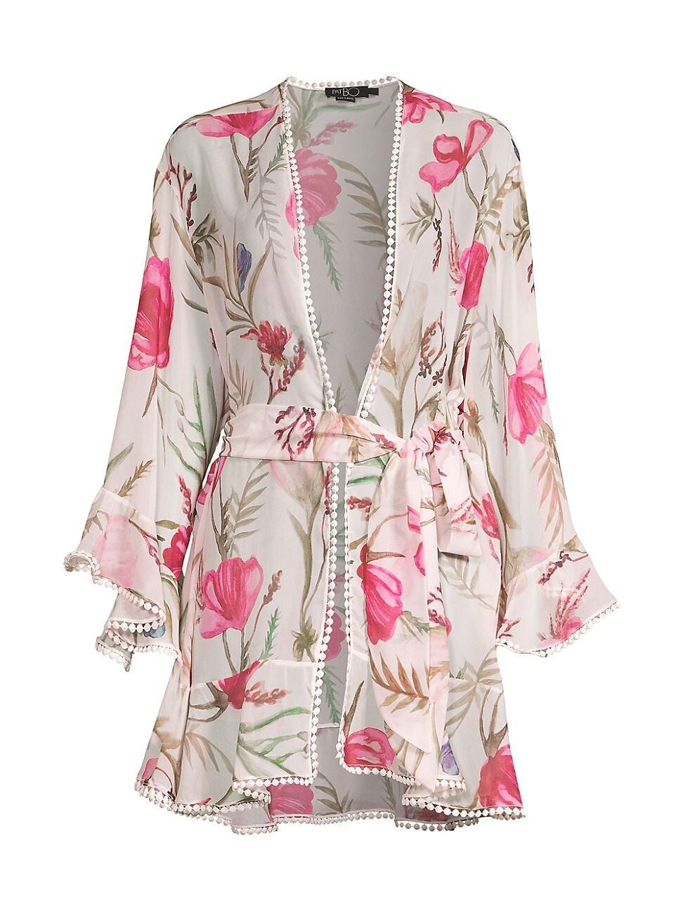 Womens Viera Floral Chiffon Robe Product Image