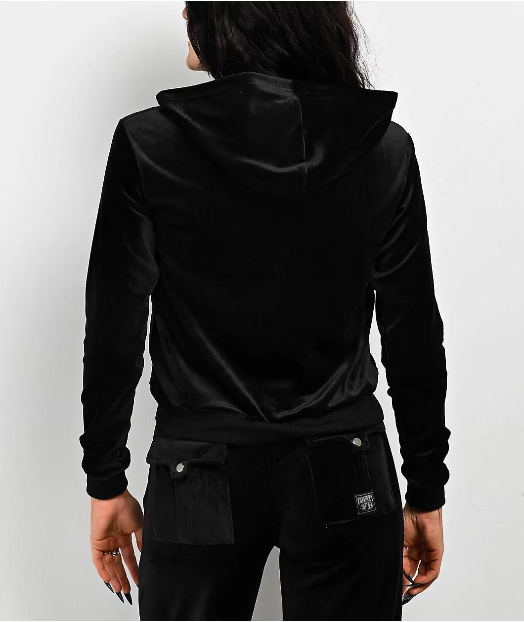 FB County Black Velour Zip Hoodie Product Image