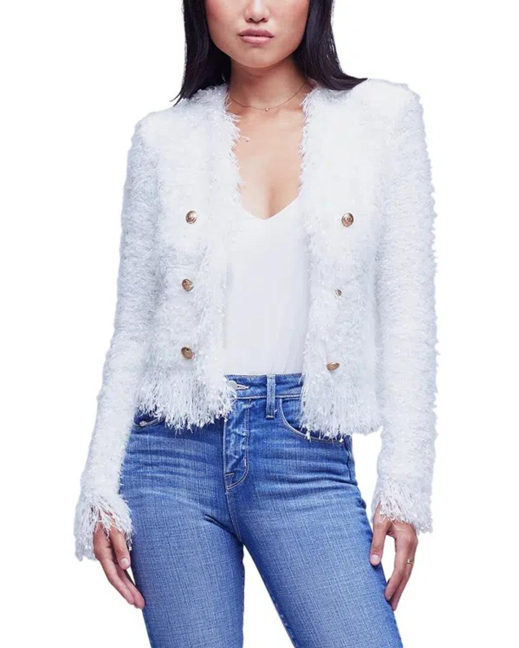 L'agence Azure Cardigan Blazer In White Product Image