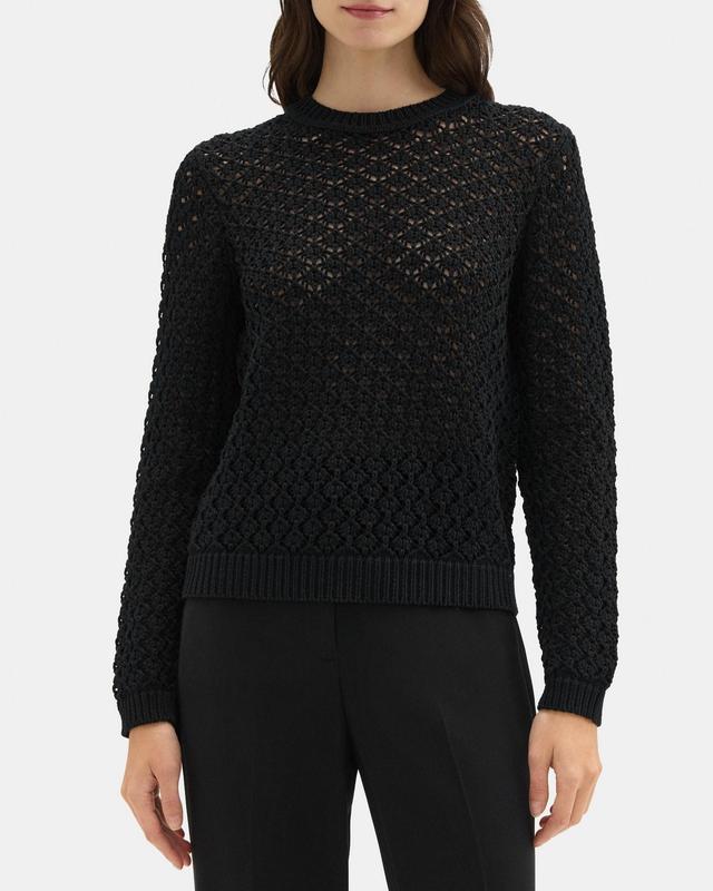 Open Stitched Sweater in Cotton-Blend Product Image