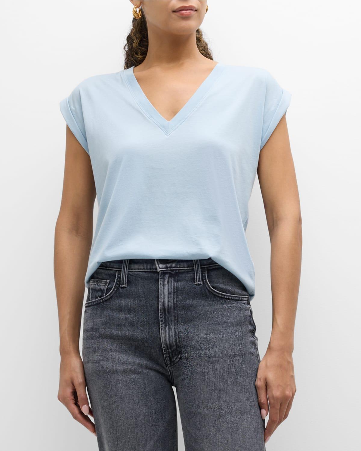 Womens Cotton V-Neck T-Shirt Product Image