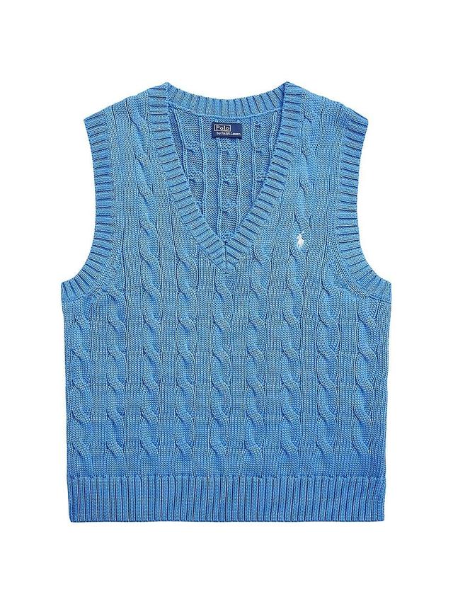 Womens Cable-Knit Cotton Sweater Vest Product Image