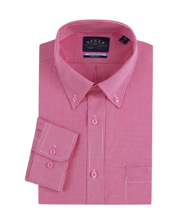 Eagle Mens Stretch Collar Gingham Poplin Shirt Product Image