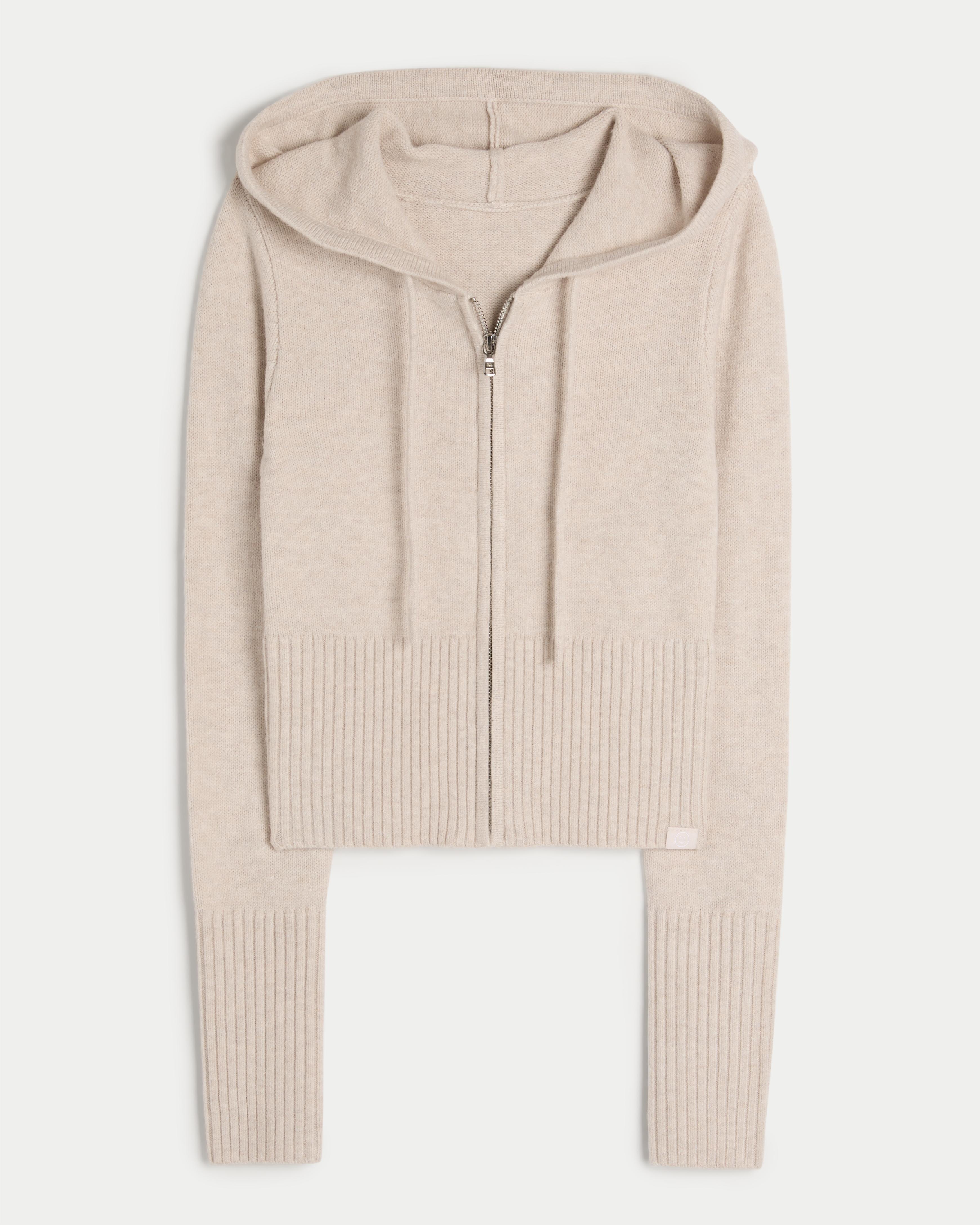 Gilly Hicks Sweater-Knit Zip-Up Hoodie Product Image