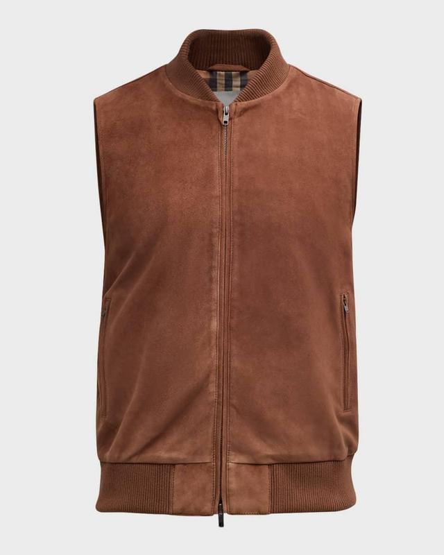 Men's Suede Full-Zip Vest Product Image