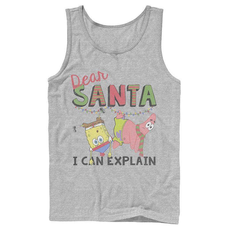 Mens Nickelodeon SpongeBob SquarePants Santa I Can Explain Graphic Tank Top Product Image