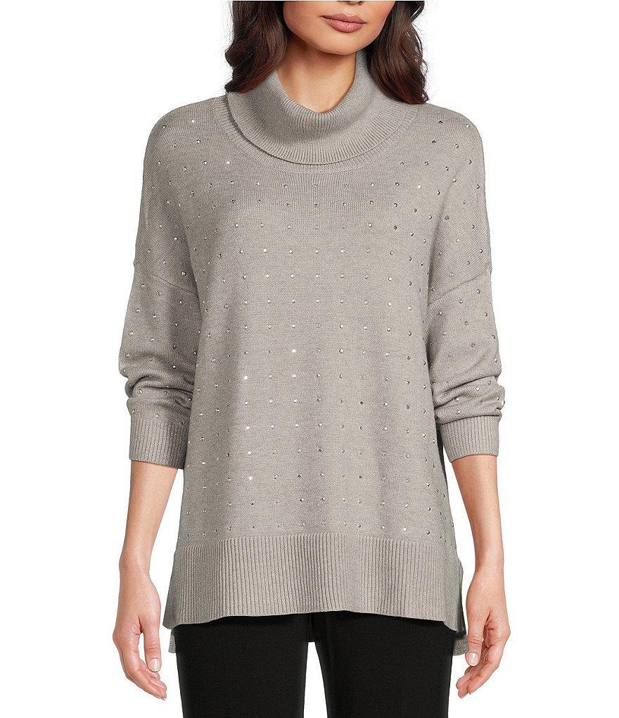 Ali Miles Sweater Knit Cowl Neck Long Sleeve Tunic Product Image