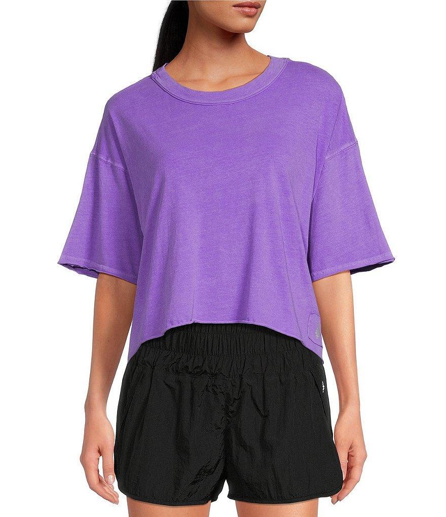 Free People FP Movement Crew Neck Short Sleeve Inspire Oversized Boxy Cropped Shirt Product Image